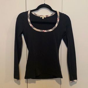 Authentic Burberry Black Long Sleeve Top